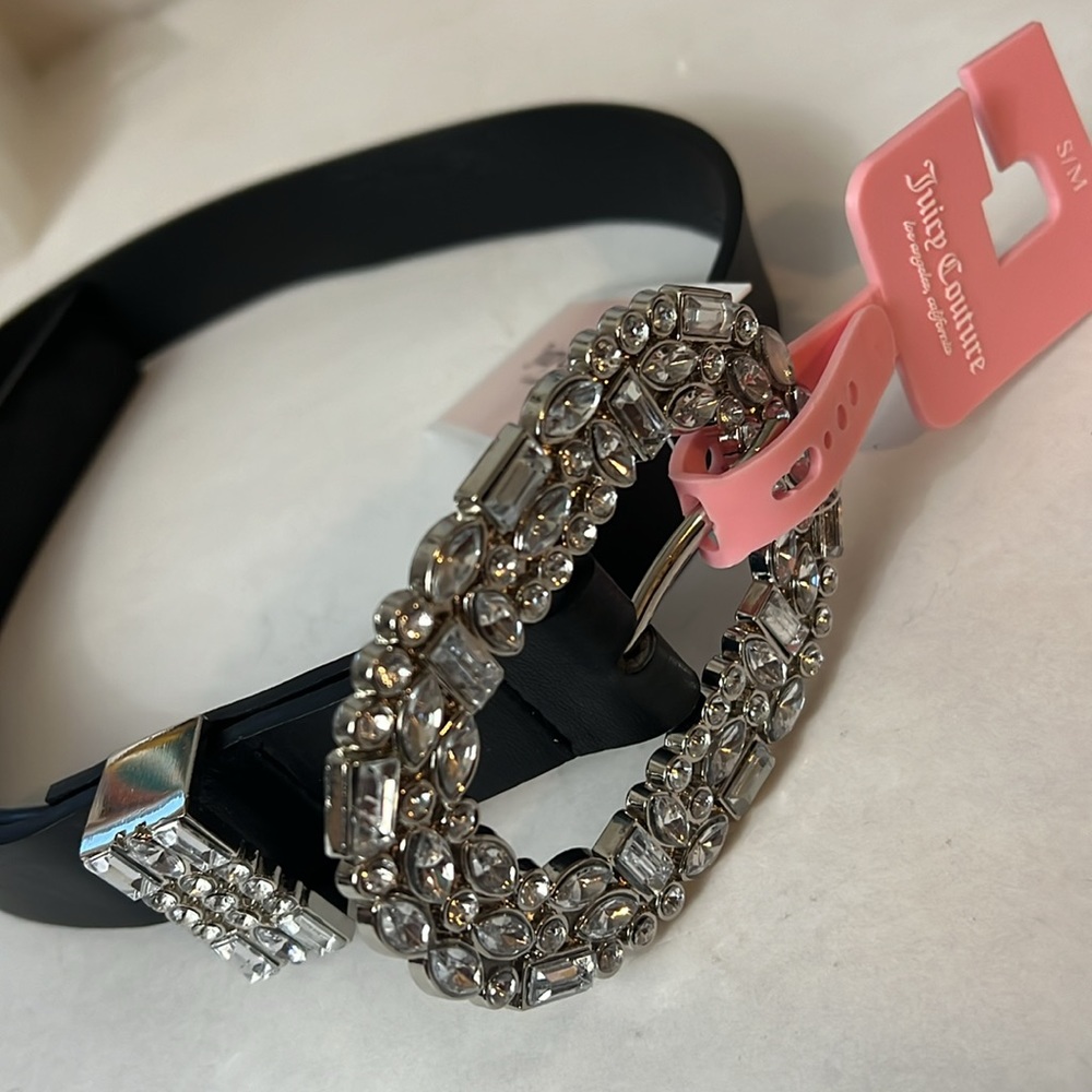 Juicy Couture rhinestone buckle belt size S/M